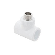 Тройники ПП DN 20-40 PN 25 комбинированные с наружной резьбой белые PlasticPro купить в Москве | "Проконсим"