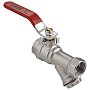 Кран латунный шаровой MVI BV.631 DN 15 PN 25 с фильтром никелированный полнопроходной муфта-муфта рычаг