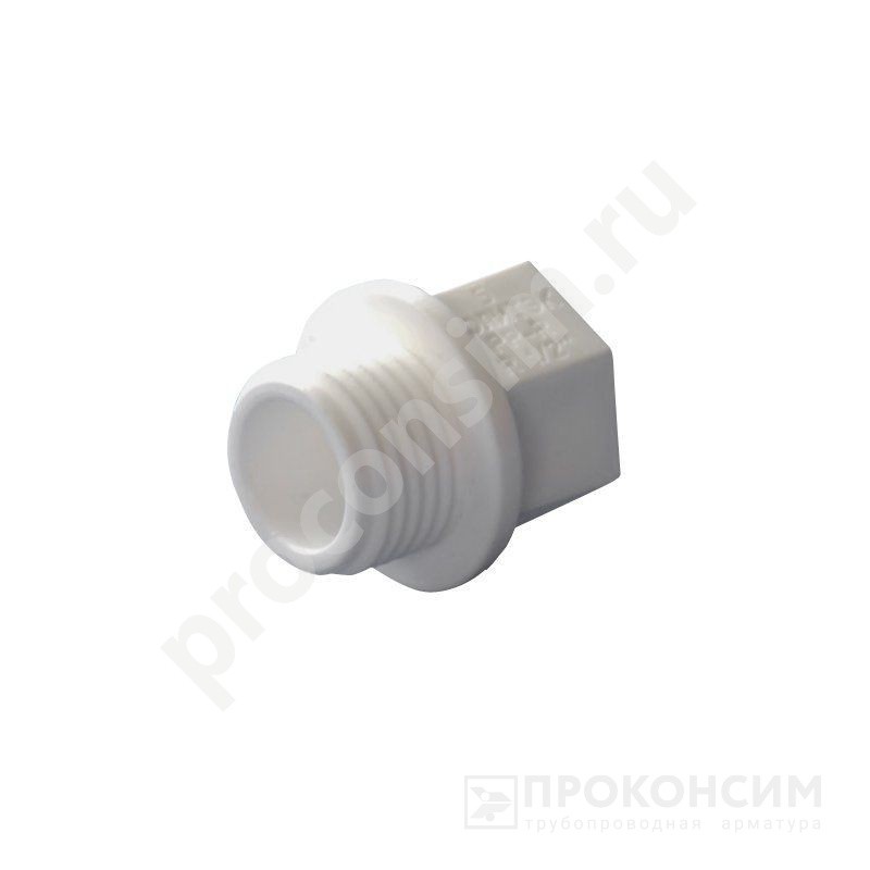 Цена по запросу. Распродажа! Вывод из ассортимента. Заглушка резьбовая ПП  3/4'' белая Политэк 9000012534 (251412853) со склада Проконсим в Москве