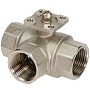 Краны латунные шаровые трехходовые DN 20-25 PN 40 никелированные под привод РИДАН AMZ-113R купить в Москве | "Проконсим"