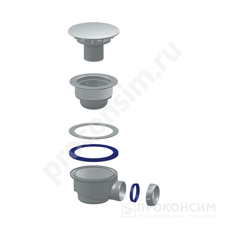 Цена [%TOWN_PRICE%].  Ожидается пополнение. Сифон для поддона Unicorn G411H, D115 h11см без отвода, 1 1/2'' х40 (930152118) со склада Проконсим в Москве