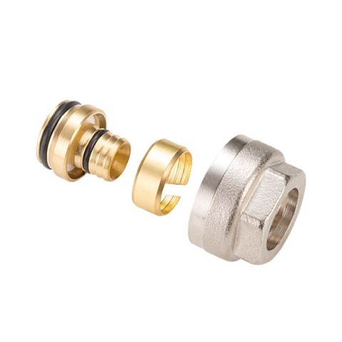 Евроконус латунный для PEX и МП-труб 16х2,2-3/4'' обжимной c накидной гайкой MVI MC.403.05 купить в Москве | "Проконсим"