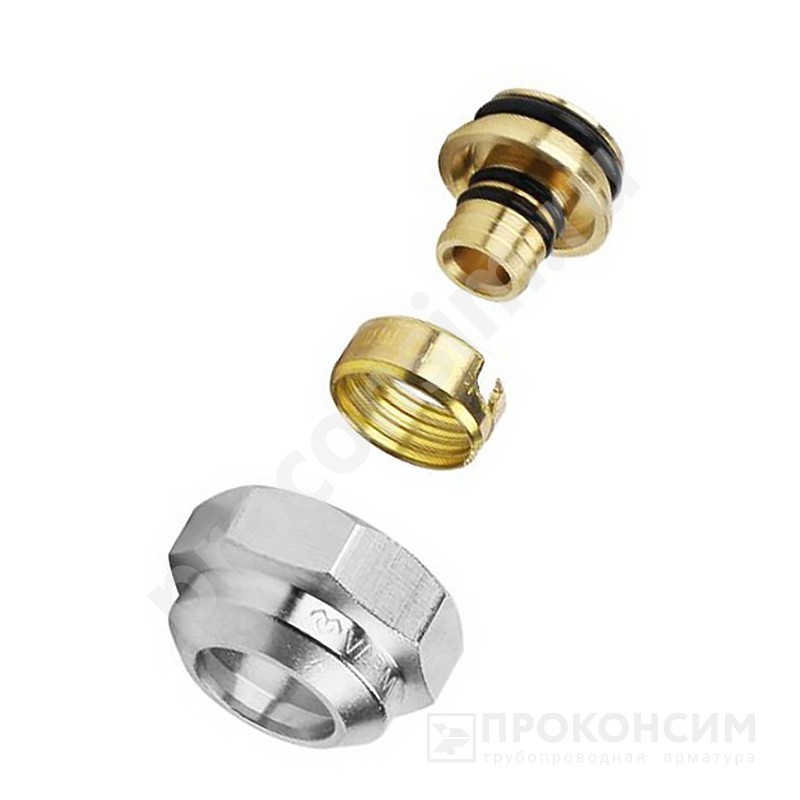 Цена по запросу.  Под заказ. Евроконус Varmega VM09203 3/4"-16х2,2 для PEX,МП-труб обжимной, резьбовое кольцо на штуцере (930422303) со склада Проконсим в Москве