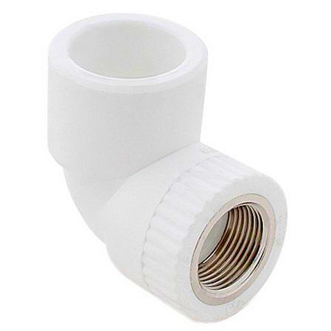Угольник комбинированный ПП 20-1/2'' PN 25 с внутренней резьбой белый РТП 10790 купить в Москве | "Проконсим"